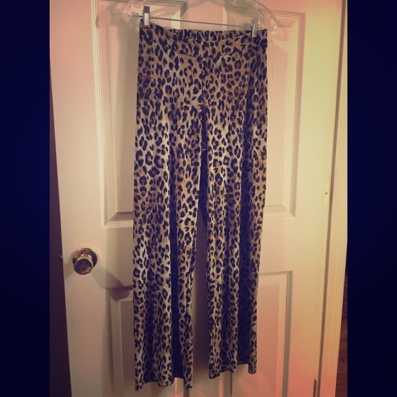 Silky Leopard Pants - Picture 1 of 2